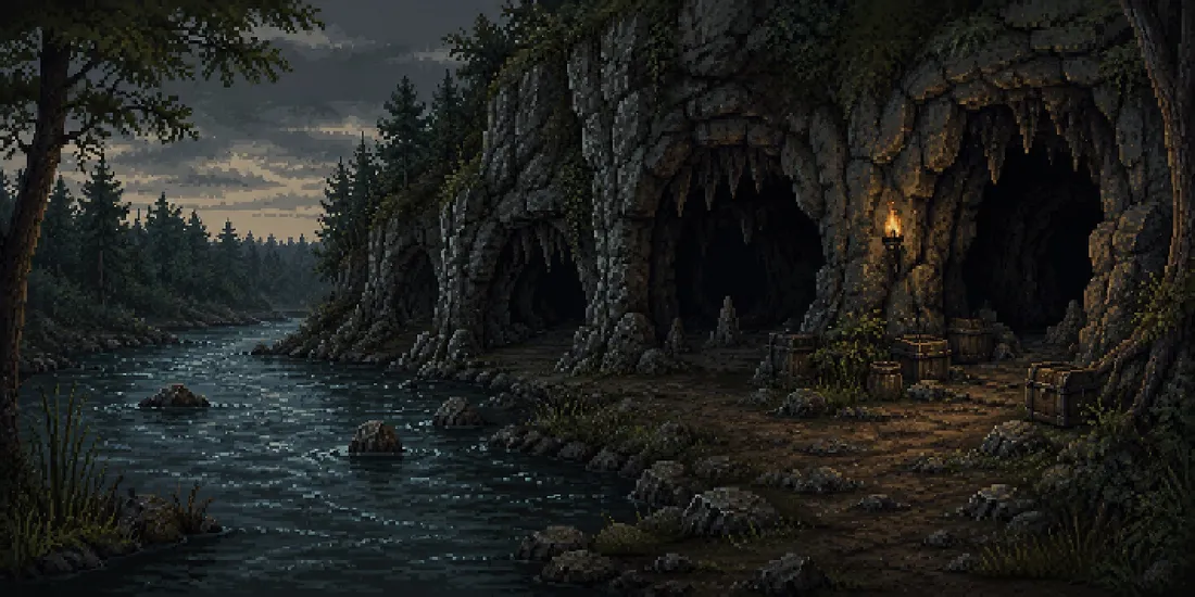 Black River Caves, a dungeon in Vireldan Idle