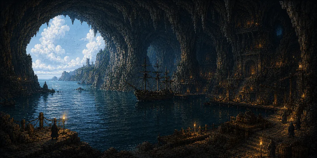 Calewren Sea Cave, a dungeon in Vireldan Idle
