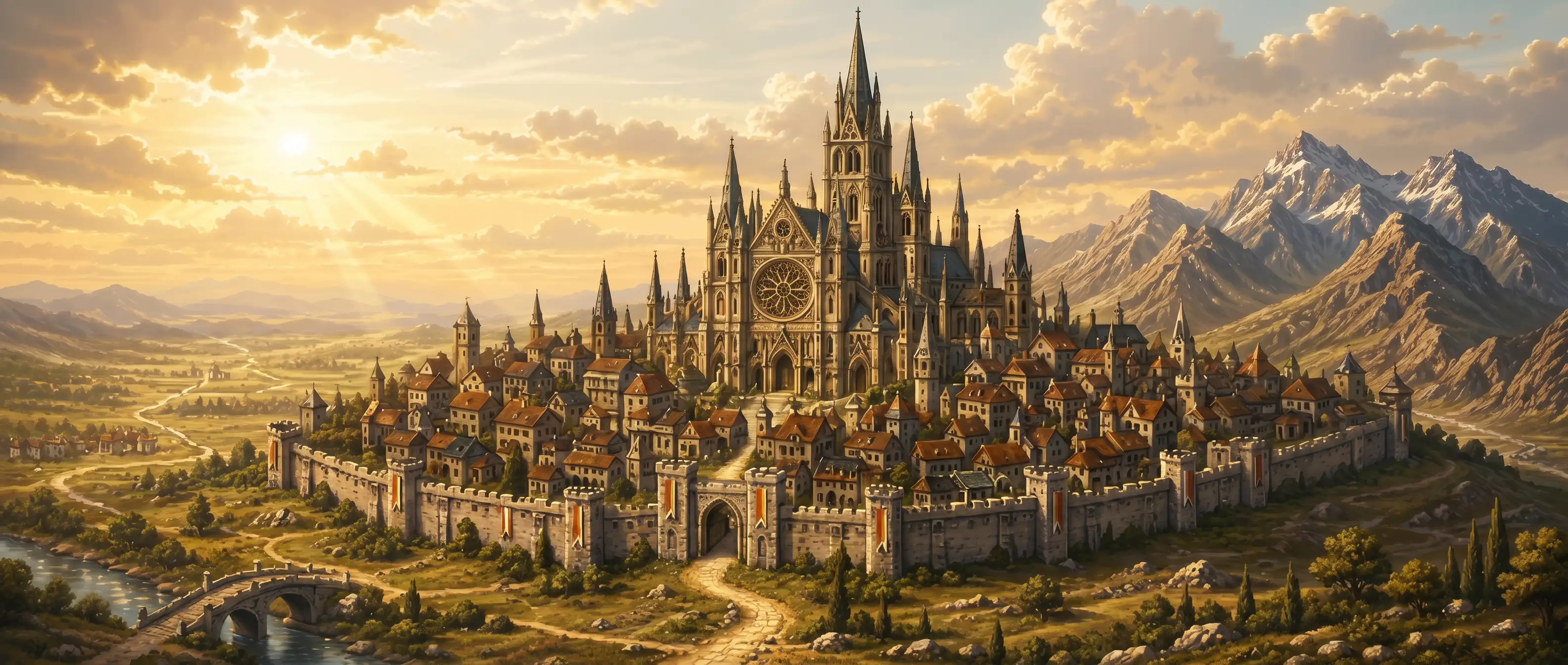 Darrenton: The Cathedral seat. Holy fields, pilgrim roads, the crypts beneath the city.