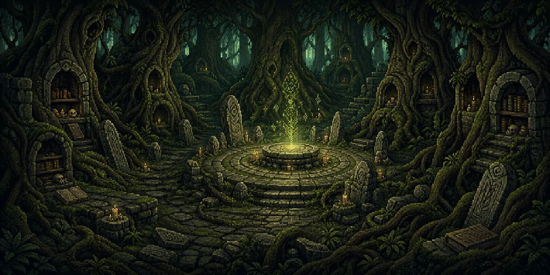 Gildenmere Old Ritual Grove, a dungeon in Vireldan Idle