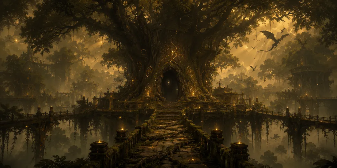 Scholarwood Canopy, a dungeon in Vireldan Idle