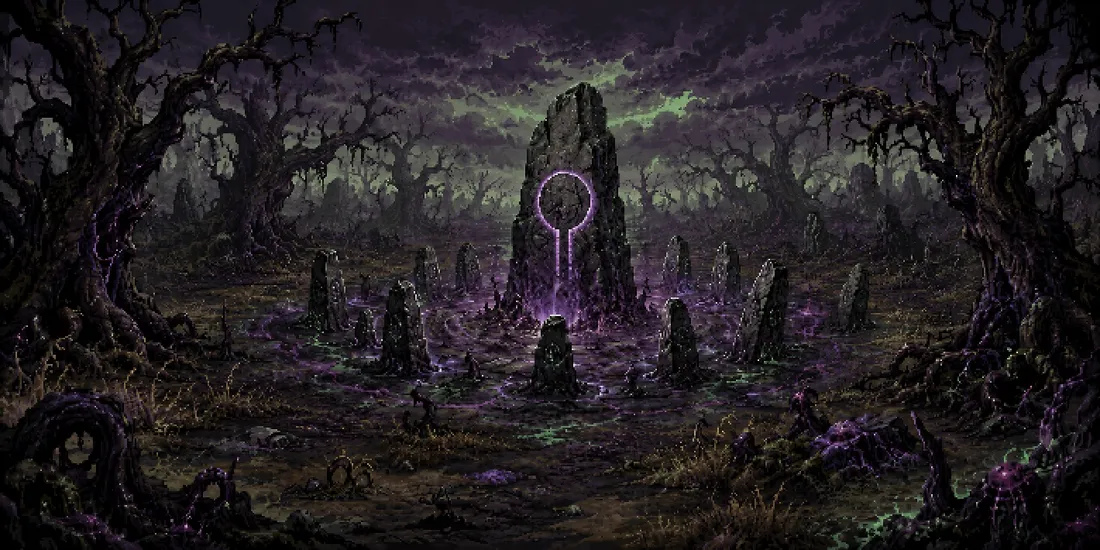 Southern Blighted Grove, a dungeon in Vireldan Idle