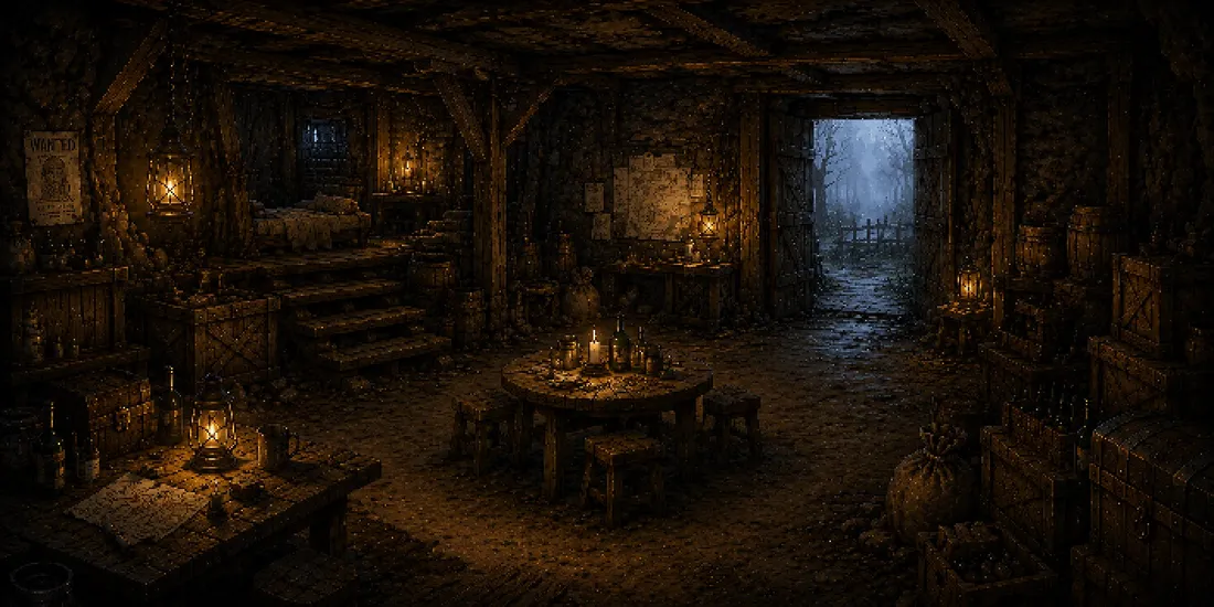 Welling Smuggler Den, a dungeon in Vireldan Idle